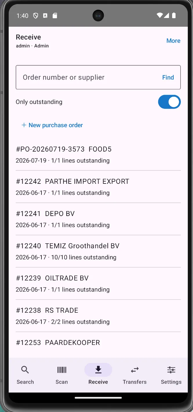 The same system on a Windows register, an iPad POS and an Android scanner.